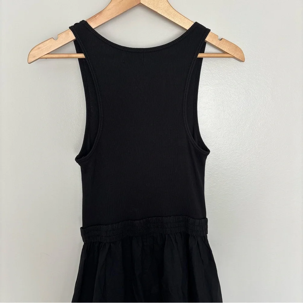 NWOT Nation Ltd Sadelle Black Stretch Cotton Midi Dress Size M